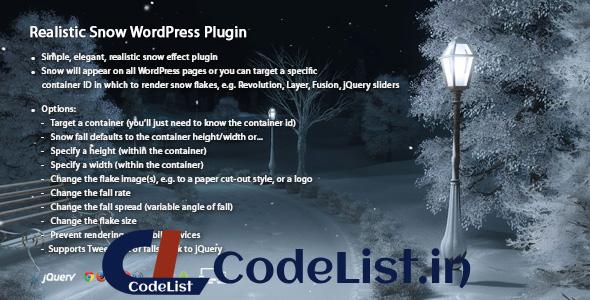 Realistic Snow WordPress Plugin v1.1