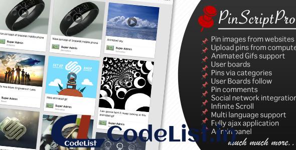 PinScriptPro – Pinterest Like Website