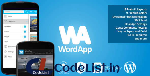 WordApp – PhoneGap/Cordova WordPress Hybrid App