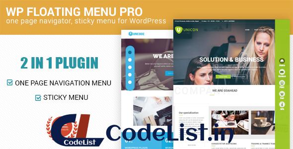 WP Floating Menu Pro – One page navigator, sticky menu for WordPress