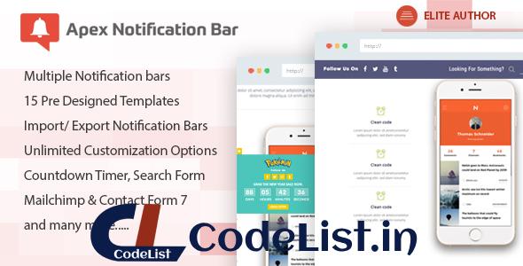 Apex Notification Bar v2.1.48 – Responsive Notification Bar Plugin for WordPress