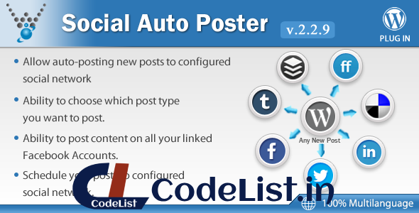 Social Auto Poster v2.2.9 – WordPress Plugin