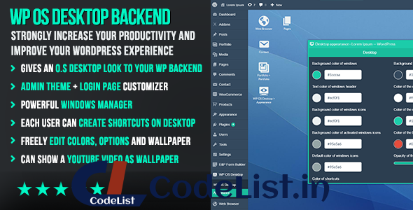 WP OS Desktop Backend v1.160 – More than a WordPress Admin Theme