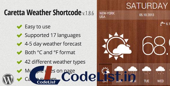 Caretta Weather Shortcode v1.8.6