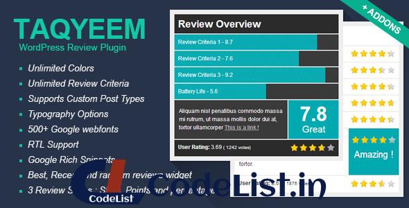 Taqyeem v2.6.4 – WordPress Review Plugin