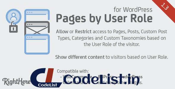 Pages by User Role for WordPress v1.3.5