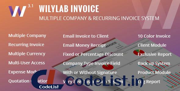 Wilylab Invoice v3.1 – Recurring & Multiple Company Invoice