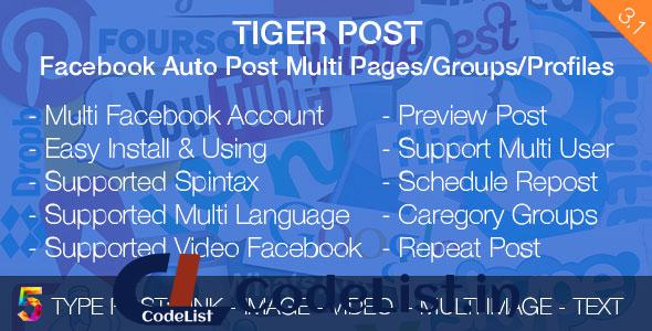 Tiger Post v3.1 – Facebook Auto Post Multi Pages/Groups/Profiles (RETAIL)