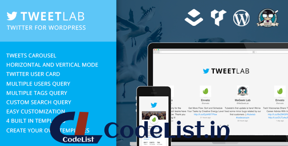 Tweetlab v2.0.2 – Twitter slider & Usercard for WordPress