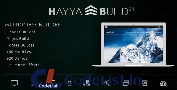 HayyaBuild v3.1 – WordPress Header, Footer and Page Builder