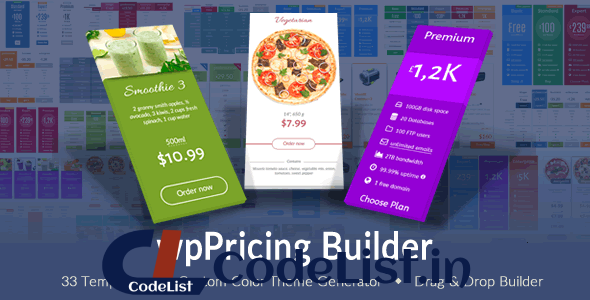 wpPricing Builder v1.5.3 – WordPress Responsive Pricing Tables