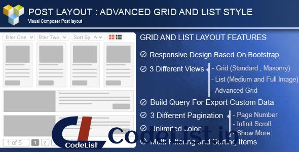 Advance Post Grid/List with custom filtering for Visual Composer v4.0