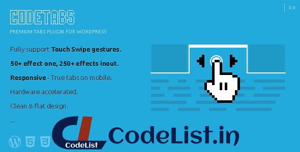 CodeTabs v3.0.3 – WordPress Responsive Swipe Tabs