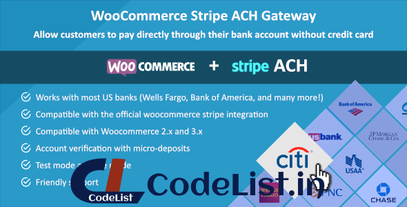 Woocommerce Stripe ACH Gateway v1.0.7