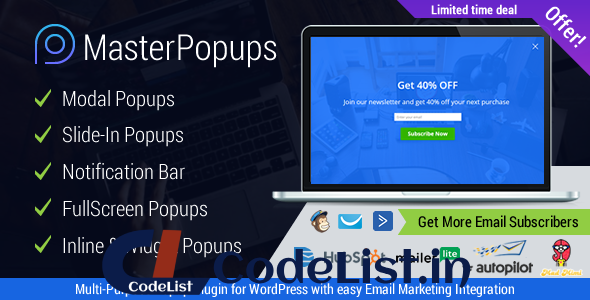 Master Popups v3.9.1 – Popup Plugin for Lead Generation