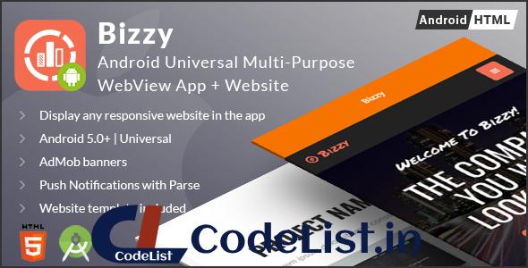 Bizzy – Android Multi-purpose WebView App + Website