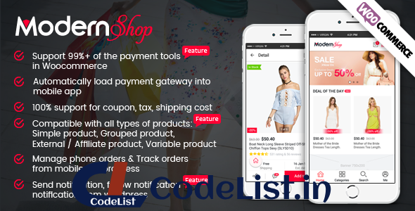 ModernShop – Full Mobile Woocommerce App for Woocommerce Store