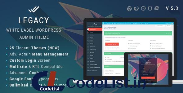 Legacy v5.3 – White label WordPress Admin Theme