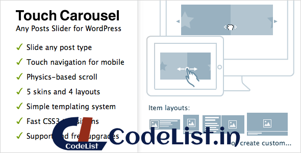 TouchCarousel v1.3 – Posts Content Slider for WordPress