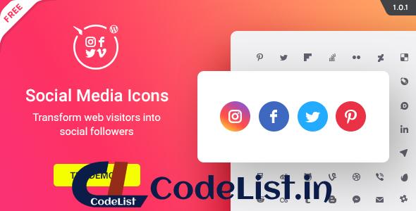 WordPress Social Media Icons v1.0.1 – Social Icons Plugin