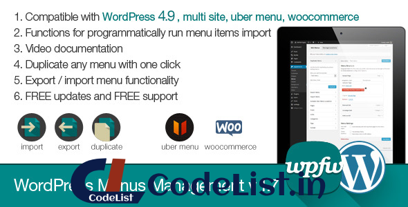 WordPress Menus Management v1.7