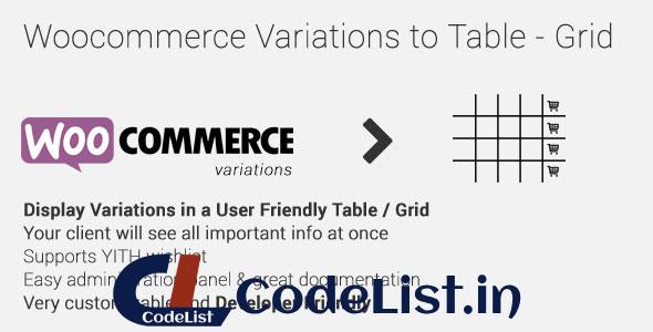 Woocommerce Variations to Table – Grid v1.5.6