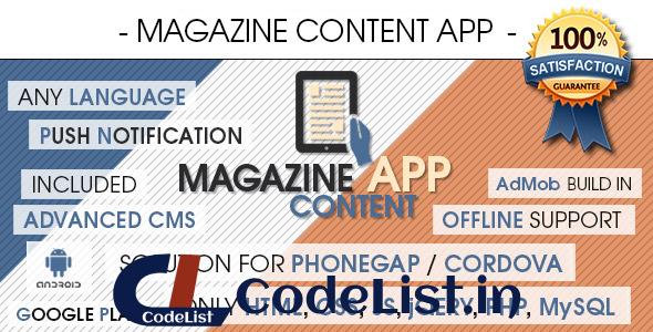 Magazine Content App With CMS – Android [ AdMob | Push Notifications | Offline Storage ]