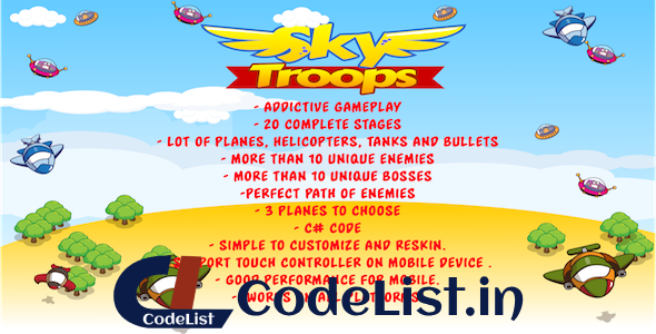 Sky Troops (Unity Portrait Plane Shooter)