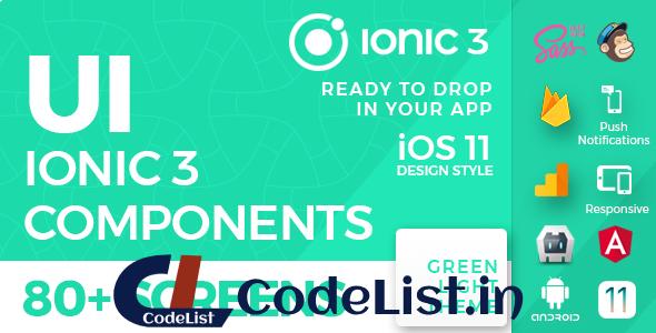 Ionic 3 UI Theme / Template App – iOS 11 style – Green Light