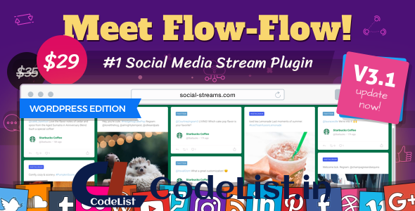 Flow-Flow v3.2.2.7 – WordPress Social Stream Plugin