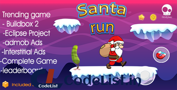 Santa Runner & + Buildbox 2 file + Admob + Leaderboard + Review + Share Button