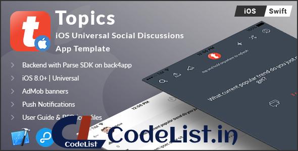 Topics – iOS Universal Social Discussion App Template (Swift)