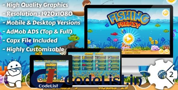 Fishing Frenzy – HTML5 Game, Mobile Version+AdMob!!! (Construct-2 CAPX)