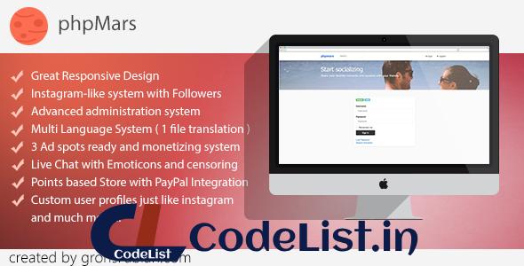 phpMars v1.0.9 – Photos Social Network ( instagram clone )