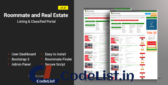 Roommate and Real Estate Listing Classified Responsive Web Application