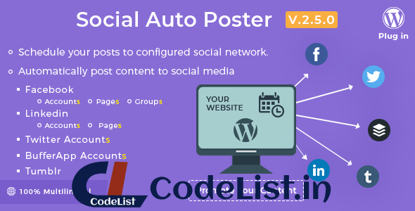 Social Auto Poster v2.5.0 – WordPress Plugin