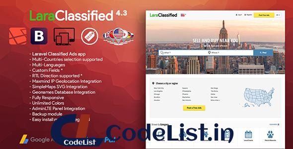 LaraClassified v4.3 – Geo Classified Ads CMS