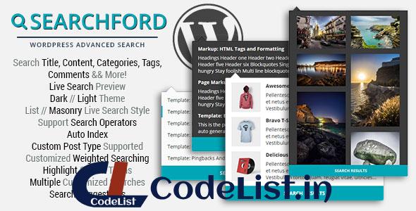 Searchford v1.0.16 – WordPress Advanced Search