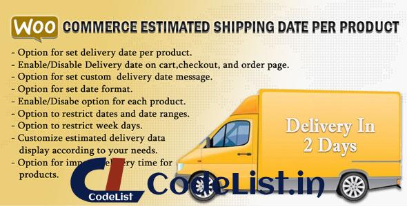 WooCommerce Estimated Shipping Date Per Product v1.8