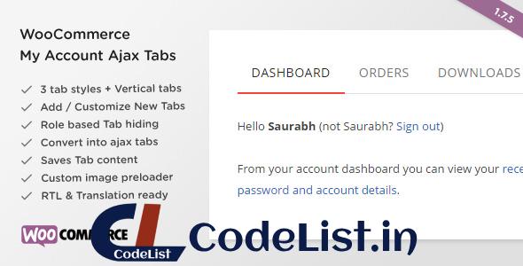 SS WooCommerce Myaccount Ajax Tabs v1.7.4