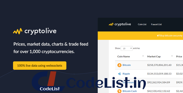 CryptoLive – Realtime Cryptocurrency Market Cap, Prices & More