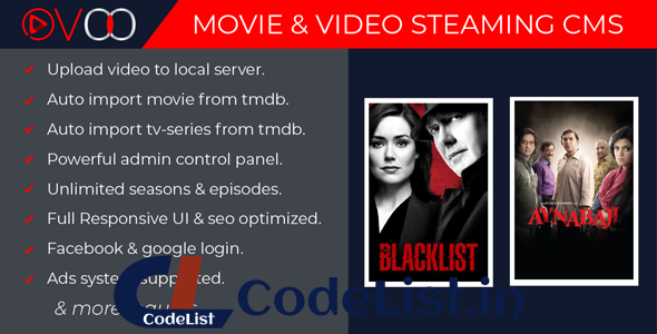 OVOO v2.2 – Movie & Video Streaming CMS with Unlimited TV-Series