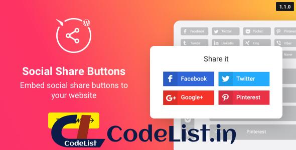 WordPress Social Share Plugin v1.1.0 – Share Buttons