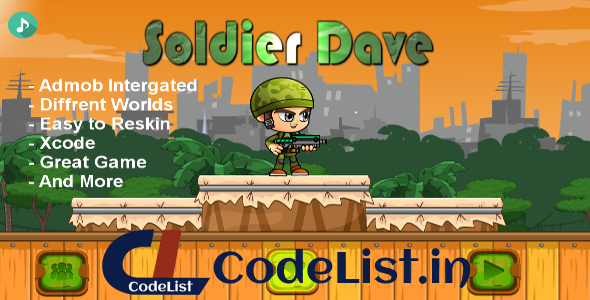 Soldier Dave – iOS – Android – iAP + ADMOB + Leaderboards + Buildbox 2.0