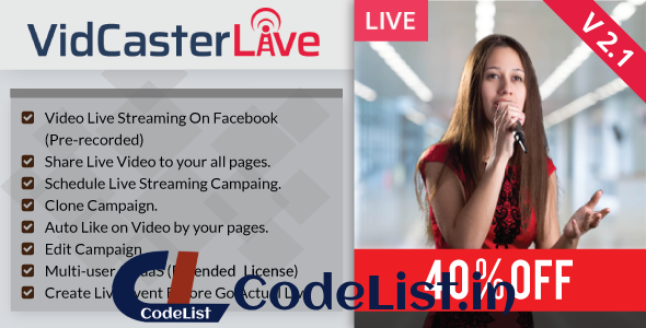 VidCasterLive v2.1 – Facebook Live Streaming With Pre-recorded Video