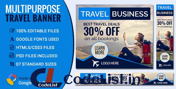 GWD – Travel & Tourism Banners – 7 Sizes