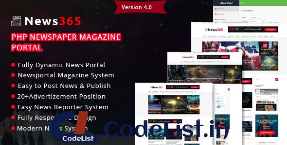 News365 v4.0 – PHP Newspaper Script Magazine Blog with Video Newspaper