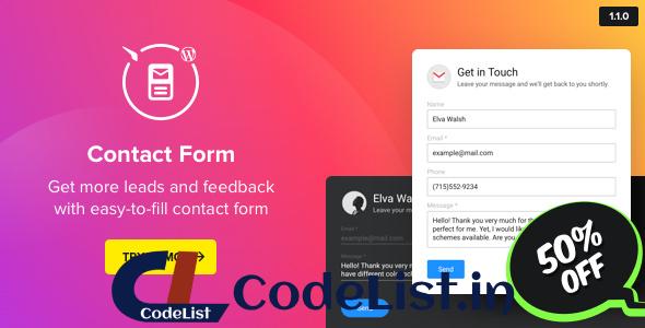 WP Contact Us Form v1.1.0 – WordPress Contact Form Plugin