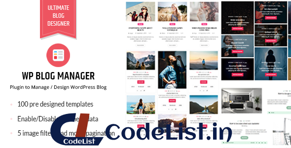 WP Blog Manager v1.1.3 – Plugin to Manage Design Blog