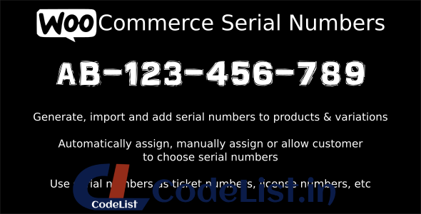 WooCommerce Serial Numbers v1.25 – WordPress Plugin